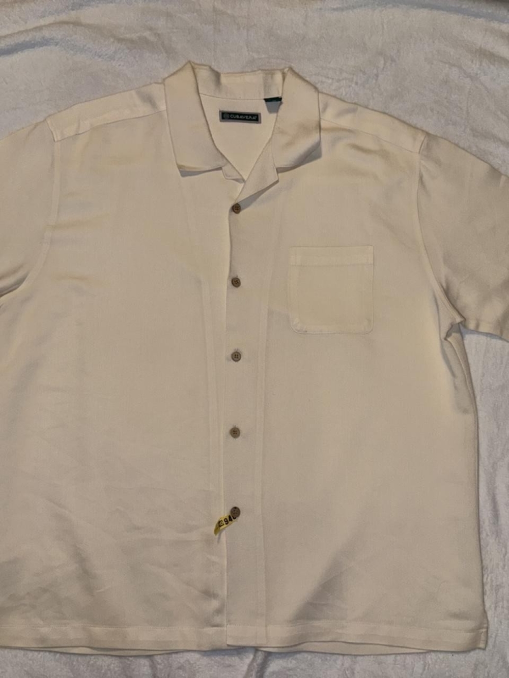 Cubavera Cream Short-Sleeve Camp Collar Button Shirt